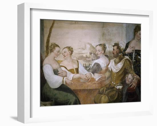 Players at Table, Detail from Game of Cards-Giovanni Antonio Fasolo-Framed Giclee Print