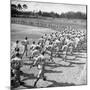 Players Running During the Dodgers Spring Training-George Silk-Mounted Photographic Print