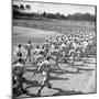 Players Running During the Dodgers Spring Training-George Silk-Mounted Premium Photographic Print