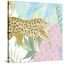 Playful Cheetah in Yellow-Elizabeth Medley-Stretched Canvas