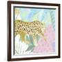 Playful Cheetah in Yellow-Elizabeth Medley-Framed Art Print