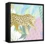 Playful Cheetah in Yellow-Elizabeth Medley-Framed Stretched Canvas