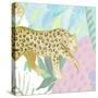 Playful Cheetah in Yellow-Elizabeth Medley-Stretched Canvas