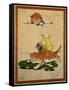 Playful English Illustration of Cats and Duck by Cecil Aldin, Ca. 1910.-Cecil Aldin-Framed Stretched Canvas