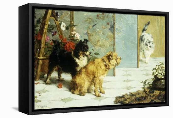 Playful Friends-Charles Van Den Eycken-Framed Stretched Canvas