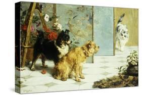 Playful Friends-Charles Van Den Eycken-Stretched Canvas