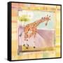 Playful Giraffe-Robbin Rawlings-Framed Stretched Canvas