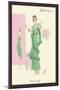 Playful Green Evening Gown-null-Mounted Art Print