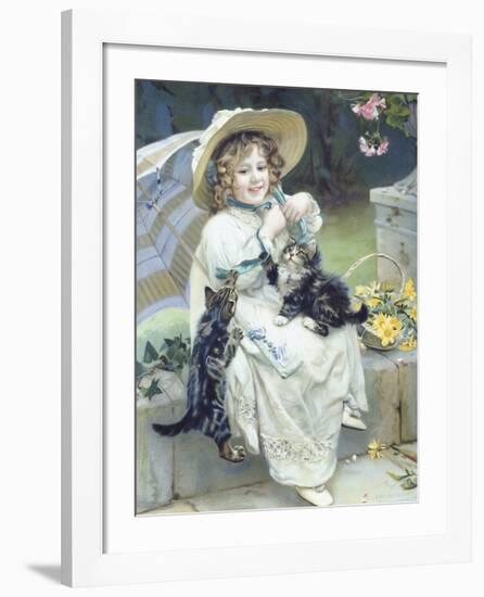 Playful Kittens-Arthur Elsley-Framed Premium Giclee Print