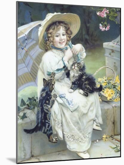Playful Kittens-Arthur Elsley-Mounted Premium Giclee Print