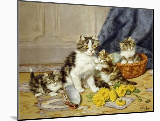 Playful Kittens-Daniel Merlin-Mounted Giclee Print