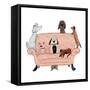 Playful Pets Dogs I-Becky Thorns-Framed Stretched Canvas