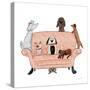 Playful Pets Dogs I-Becky Thorns-Stretched Canvas