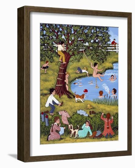 Playful Pranks at the Pond-Sheila Lee-Framed Giclee Print