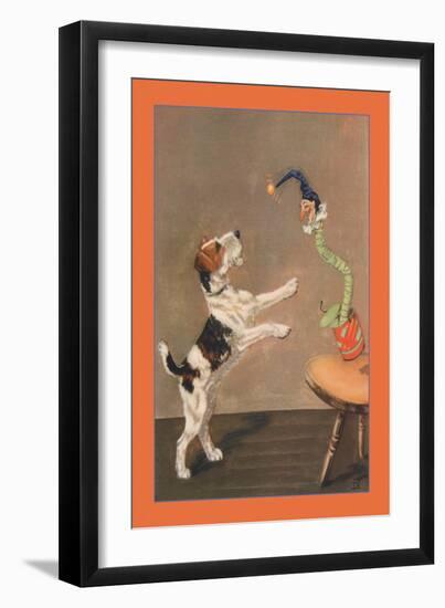 Playful Wire-Haired Terrier-Diana Thorne-Framed Art Print