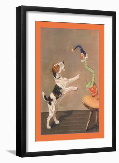 Playful Wire-Haired Terrier-Diana Thorne-Framed Art Print