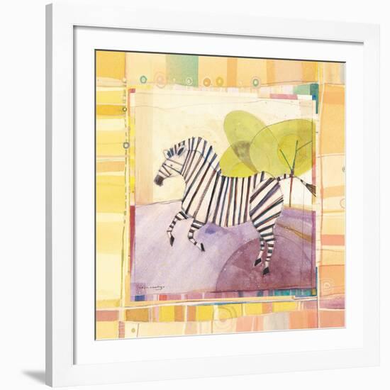 Playful Zebra-Robbin Rawlings-Framed Art Print