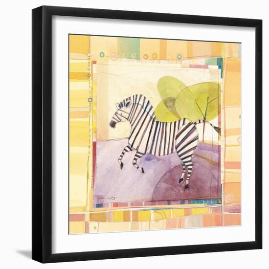 Playful Zebra-Robbin Rawlings-Framed Art Print