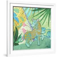 Playful Zebra-Elizabeth Medley-Framed Art Print