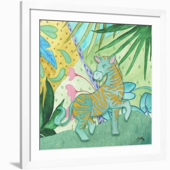 Playful Zebra-Elizabeth Medley-Framed Art Print