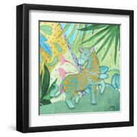 Playful Zebra-Elizabeth Medley-Framed Art Print