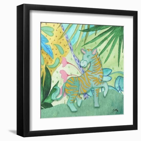 Playful Zebra-Elizabeth Medley-Framed Art Print