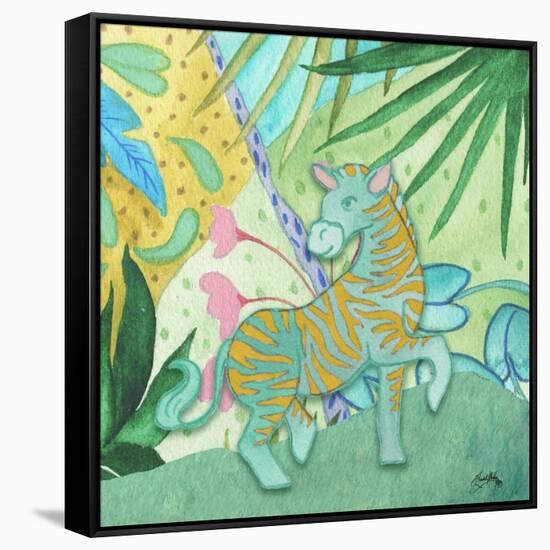 Playful Zebra-Elizabeth Medley-Framed Stretched Canvas