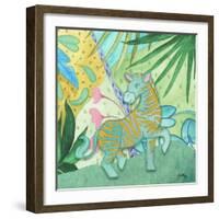 Playful Zebra-Elizabeth Medley-Framed Art Print