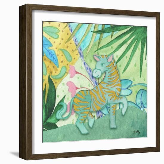 Playful Zebra-Elizabeth Medley-Framed Art Print