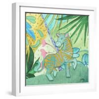 Playful Zebra-Elizabeth Medley-Framed Art Print