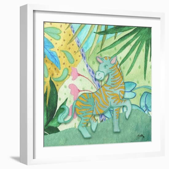 Playful Zebra-Elizabeth Medley-Framed Art Print