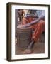 Playing a Congolese Drum in a Congolese Refugee Camp, Tanzania-Kristin Mosher-Framed Photographic Print