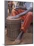 Playing a Congolese Drum in a Congolese Refugee Camp, Tanzania-Kristin Mosher-Mounted Photographic Print