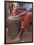 Playing a Congolese Drum in a Congolese Refugee Camp, Tanzania-Kristin Mosher-Framed Photographic Print