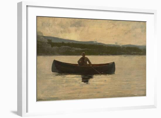 Playing a Fish, 1875, Reworked in the 1890S (Oil on Canvas)-Winslow Homer-Framed Giclee Print