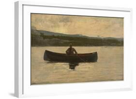 Playing a Fish, 1875, Reworked in the 1890S (Oil on Canvas)-Winslow Homer-Framed Giclee Print