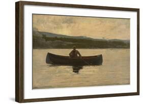 Playing a Fish, 1875, Reworked in the 1890S (Oil on Canvas)-Winslow Homer-Framed Giclee Print