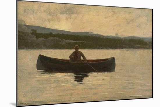 Playing a Fish, 1875, Reworked in the 1890S (Oil on Canvas)-Winslow Homer-Mounted Giclee Print