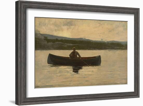 Playing a Fish, 1875, Reworked in the 1890S (Oil on Canvas)-Winslow Homer-Framed Giclee Print