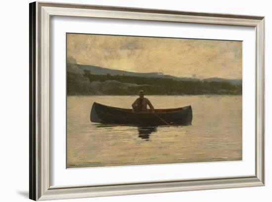 Playing a Fish, 1875, Reworked in the 1890S (Oil on Canvas)-Winslow Homer-Framed Giclee Print