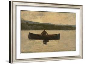 Playing a Fish, 1875, Reworked in the 1890S (Oil on Canvas)-Winslow Homer-Framed Giclee Print