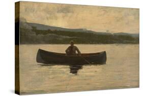 Playing a Fish, 1875, Reworked in the 1890S (Oil on Canvas)-Winslow Homer-Stretched Canvas