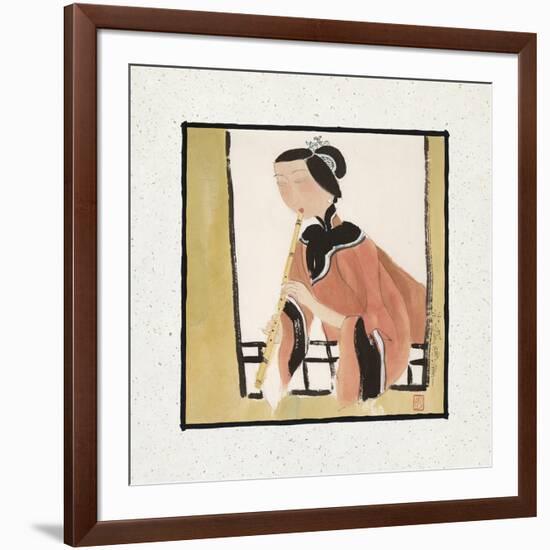 Playing a Flute-Hu Yongkai-Framed Giclee Print