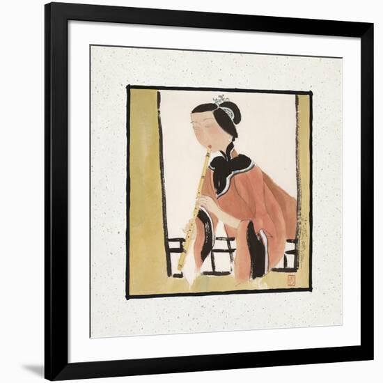 Playing a Flute-Hu Yongkai-Framed Giclee Print