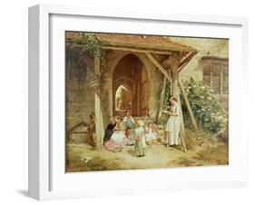 Playing at Schools, 1857-Charles James Lewis-Framed Giclee Print