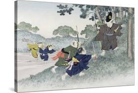 Playing at Warriors from the Series 'Children's Games', 1888-Kobayashi Eitaku-Stretched Canvas