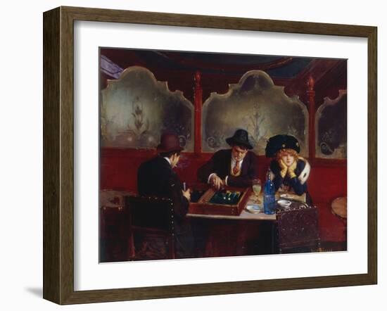 Playing Backgammon-Jean Béraud-Framed Giclee Print