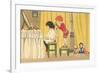 Playing Barber Shop-null-Framed Premium Giclee Print