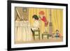 Playing Barber Shop-null-Framed Premium Giclee Print