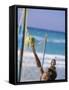 Playing Beach Volleyball-null-Framed Stretched Canvas